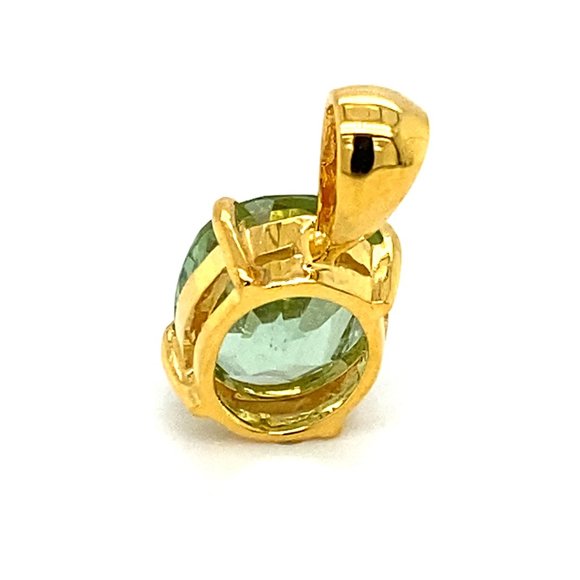 Mint Green Tourmaline 3.87ct Solid 14K Pendant - Picture 4 of 6